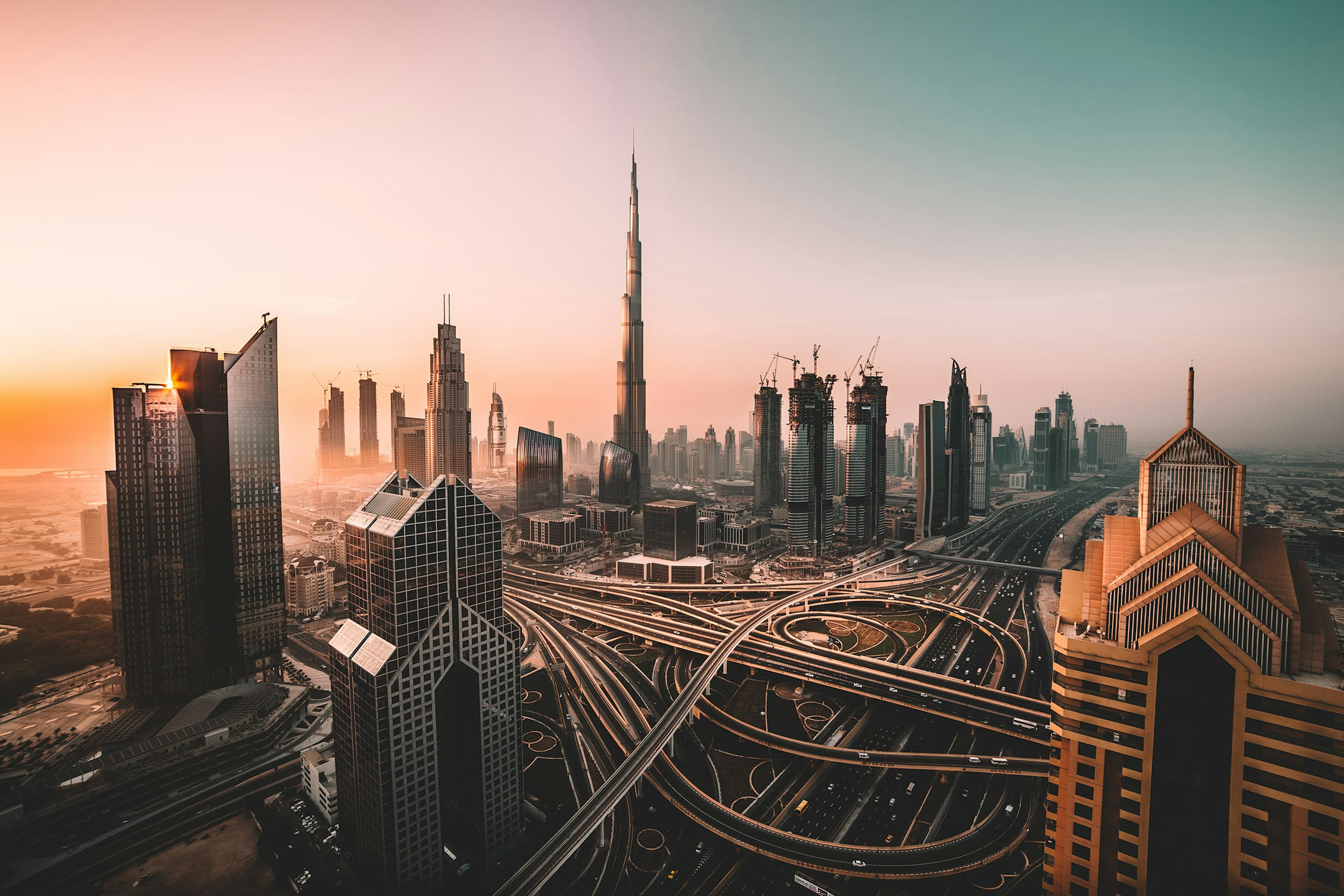 The Burj Khalifa rising above Downtown Dubai